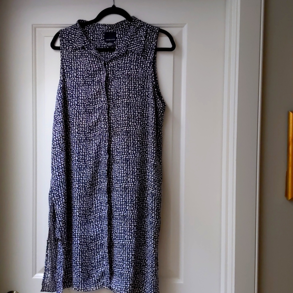 Trouve sleeveless Rayon Print Tunic/Duster